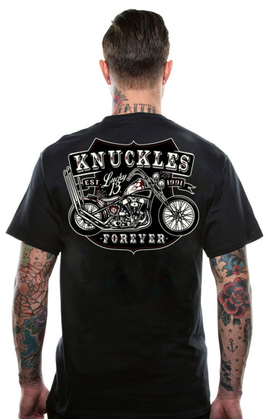 Lucky 13 T-Shirt Knuckles Black