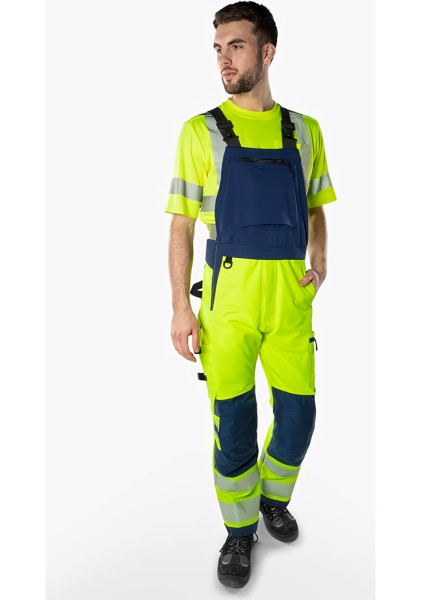 Fristads High Vis Green Stretch-Latzhose Kl. 2 1031 GSTP Warnschutz-Gelb/Schwarz