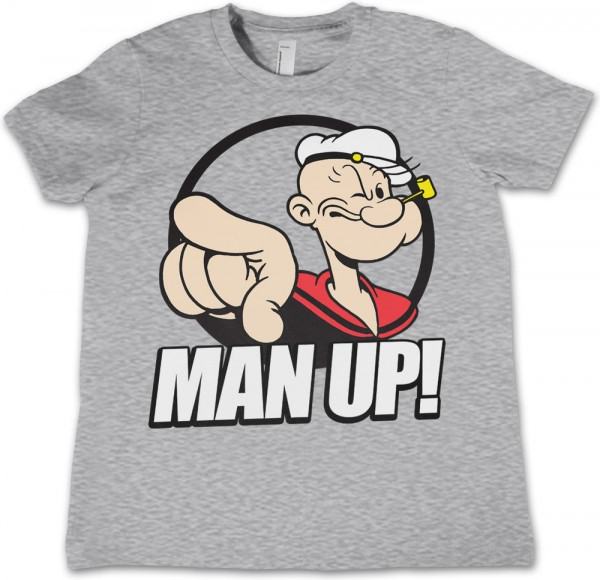 Popeye Man Up! Kids T-Shirt Kinder Heather-Grey