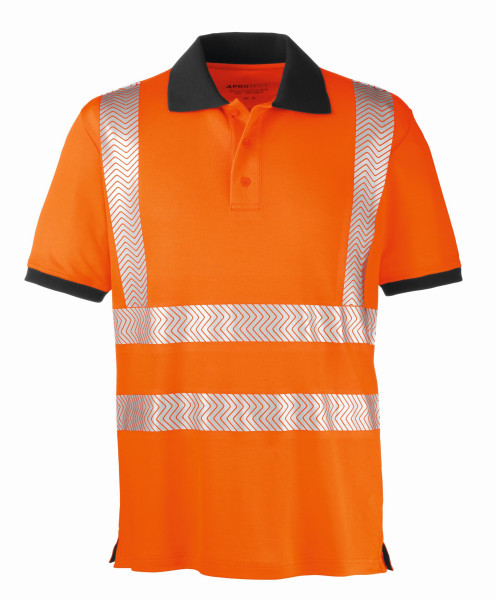 4PROTECT Warnschutz-Polo-Shirt Orlando Leuchtorange/Grau