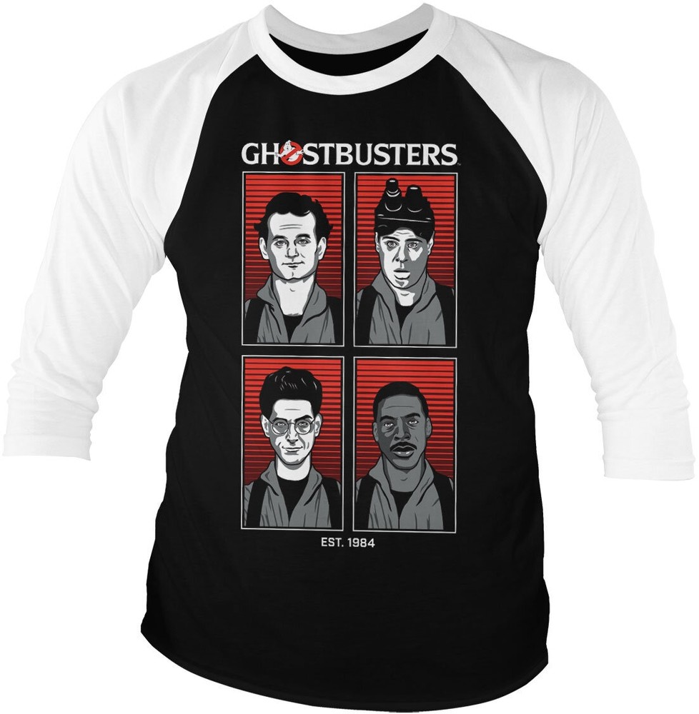 Ghostbusters Original Team Baseball 3/4 Sleeve Tee Longsleeve Weiß-Schwarz - Herren / Unisex