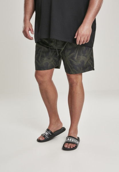 Urban Classics Swim Shorts Pattern Swim Shorts Palm/Olive