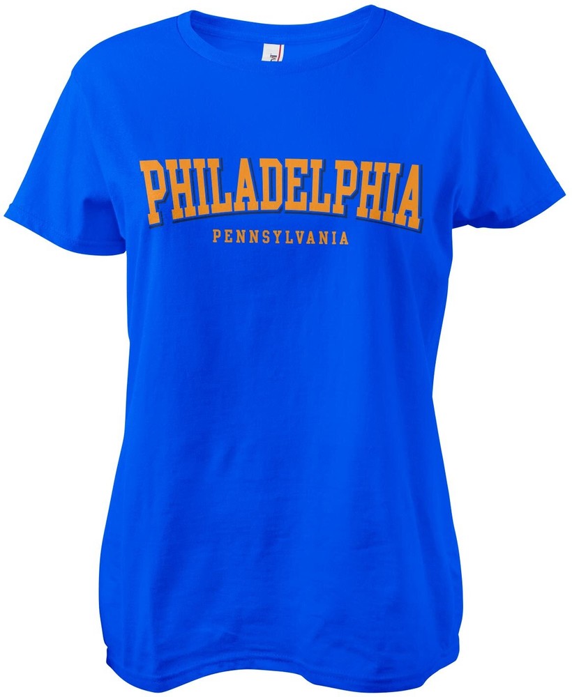Philadephia Pennsylvania Girly Tee Damen T-Shirt Blau - Damen