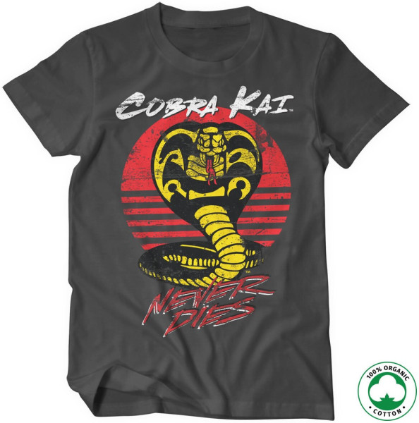 Cobra Kai Never Dies Organic T-Shirt Dark-Grey