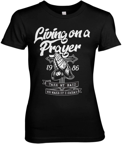 Hybris Living On A Prayer Girly Tee Damen T-Shirt Black
