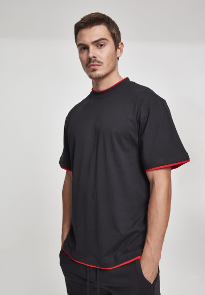 Urban Classics T-Shirt Contrast Tall Tee Black/Red