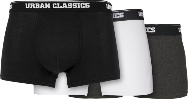 Urban Classics Men Boxer Shorts 3-Pack Blk/Wht/Gry