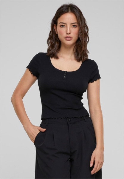 Urban Classics Damen T-Shirt Ladies Rib Babylock Tee TB6054