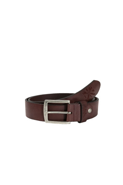 John Doe Gürtel John Doe Leather Belt Logo Brown