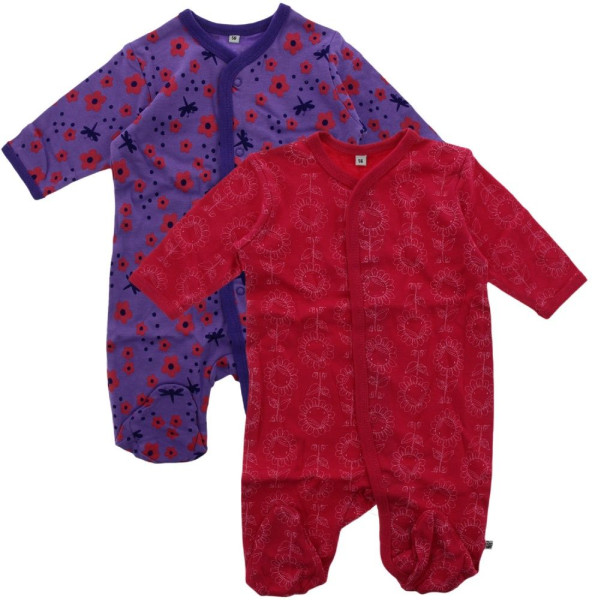 Pippi Babywear Kinder Schlafanzug Nightsuit w/f-buttons 2-pack