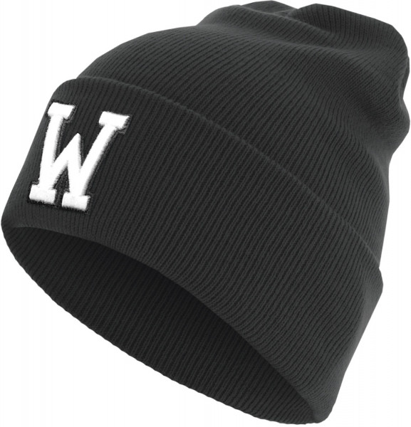 MSTRDS Beanie Letter Cuff Knit Beanie Black