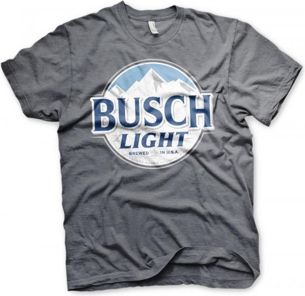Busch Light Washed Label T-Shirt Dark-Heather