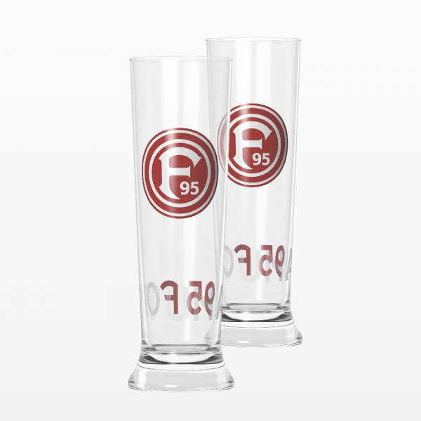 Fortuna Düsseldorf Weizenbierglas 2er-Set Fussball Klar