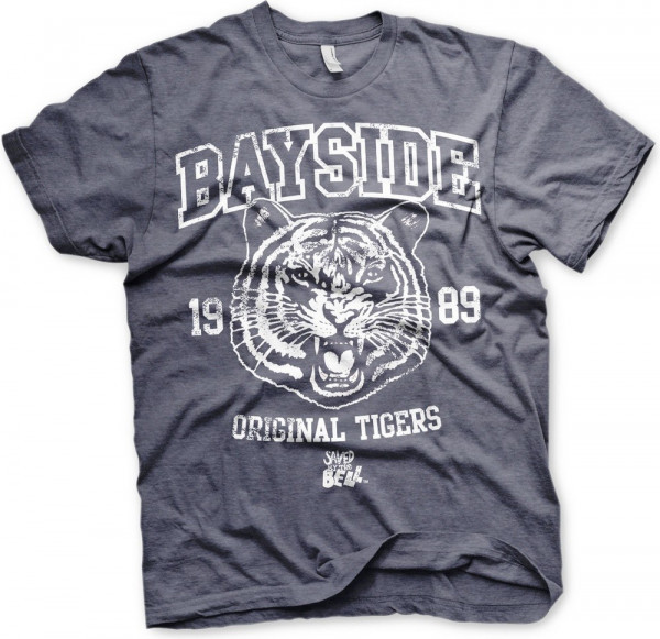 Saved By The Bell Bayside 1989 Original Tigers T-Shirt Navy-Heather