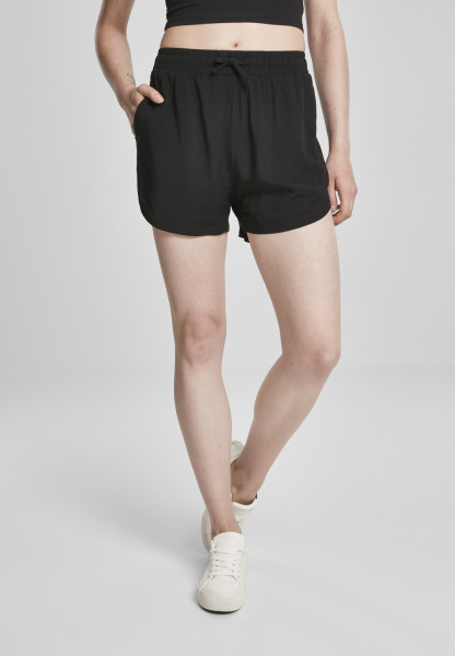 Urban Classics Women Shorts Ladies Viscose Resort Shorts Black
