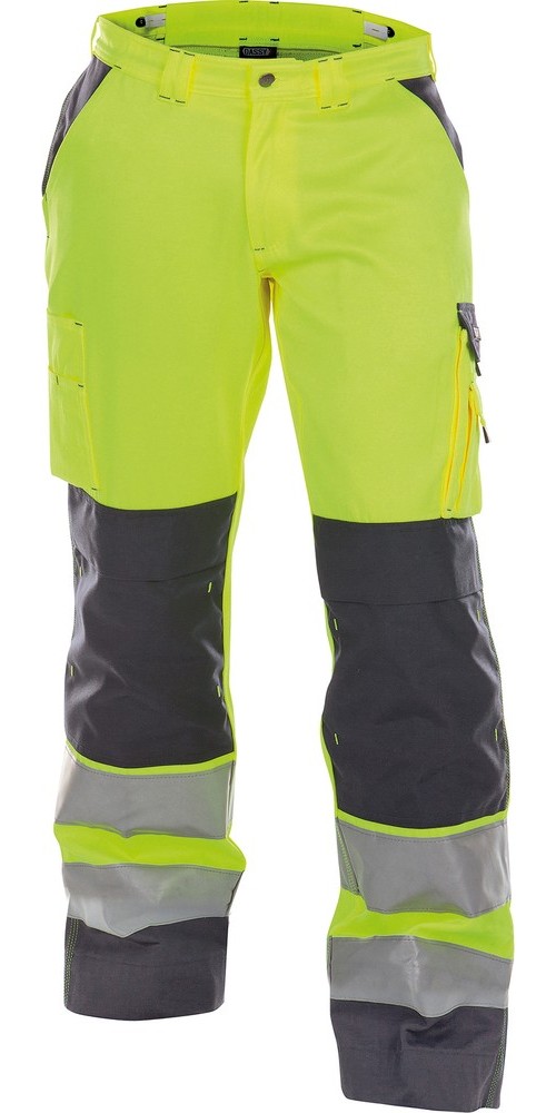 Dassy Warnschutzhose mit Kniepolstertaschen Buffalo PESCO74 Neongelb/Zementgrau - Herren / Unisex