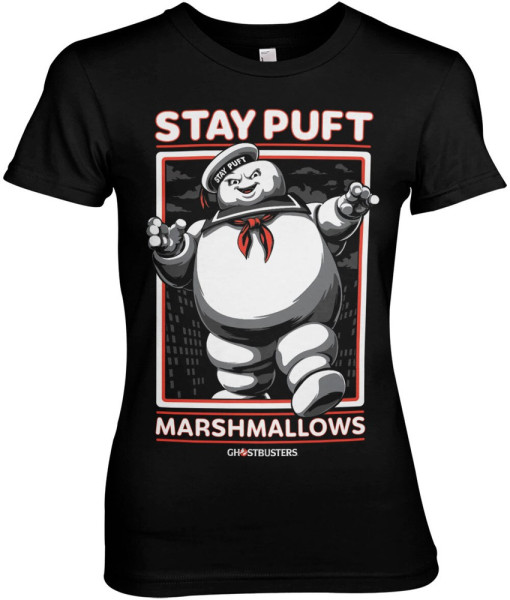 Ghostbusters Stay Puft Marshmallows Girly Tee Damen T-Shirt Black