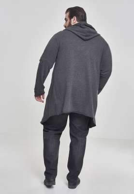 Urban Classics Cardigan Strickjacke Long Hooded Open Edge Cardigan Charcoal Hoodies Sweatshirts Men Lifestyle kustom kult