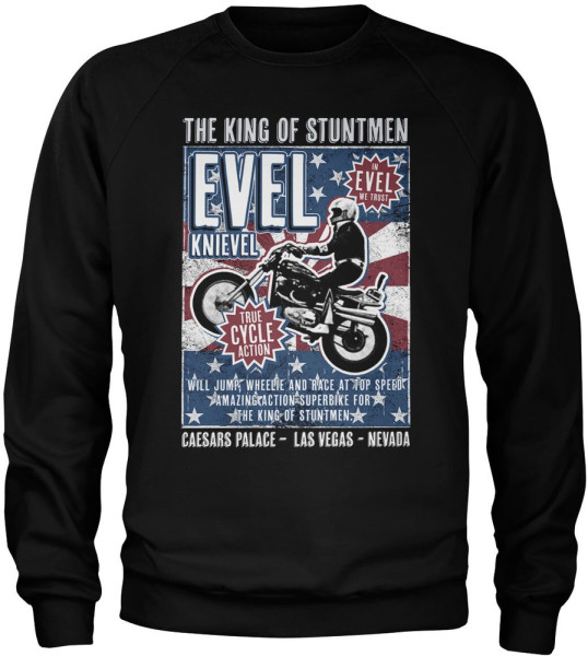 Evel Knievel Poster Sweatshirt Black