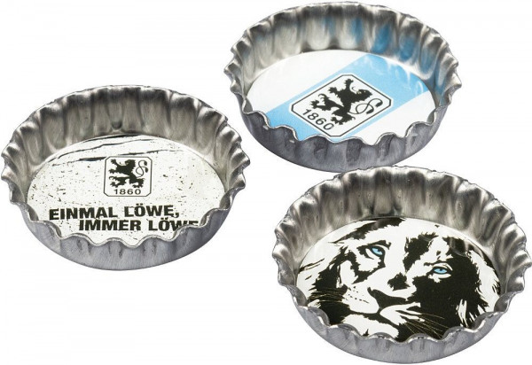 TSV 1860 München Magnet-Set Kronkorken Fußball Weiß/Schwarz