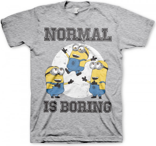 Minions Normal Life Is Boring T-Shirt Heather-Grey