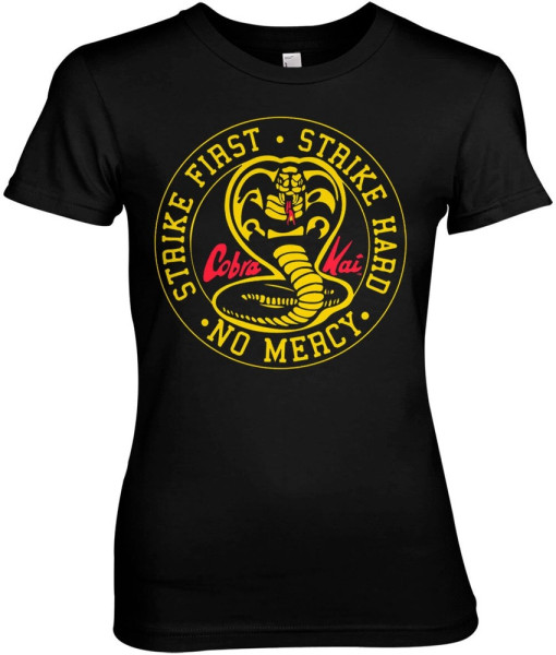 Cobra Kai Round Patch Girly Tee Damen T-Shirt Black