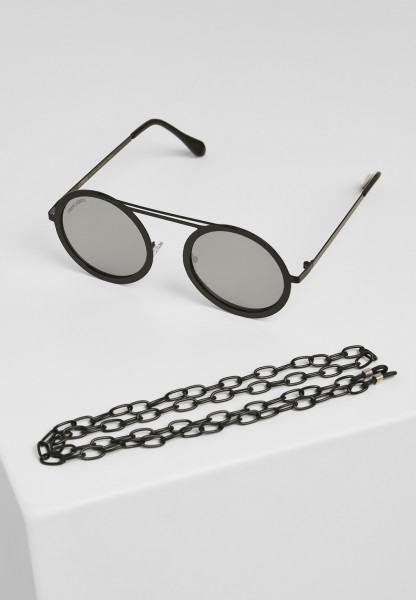 Urban Classics Sonnenbrille 104 Chain Sunglasses Silver Mirror/Black