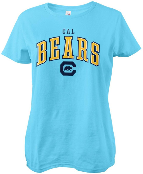 Berkeley University of California Bears Big Patch Girly Tee Damen T-Shirt Skyblue