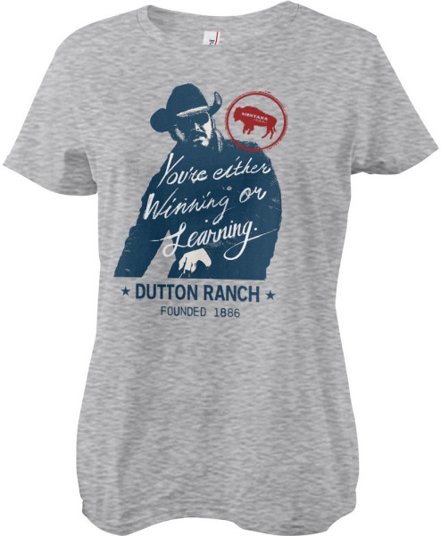 Yellowstone Winning Or Learning Girly Tee Damen T-Shirt Heathergrey