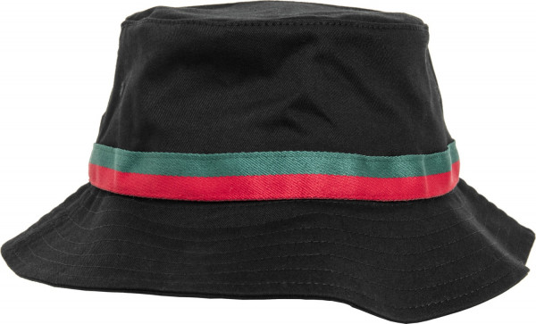 Flexfit Cap Stripe Bucket Hat Black/Firered/Green