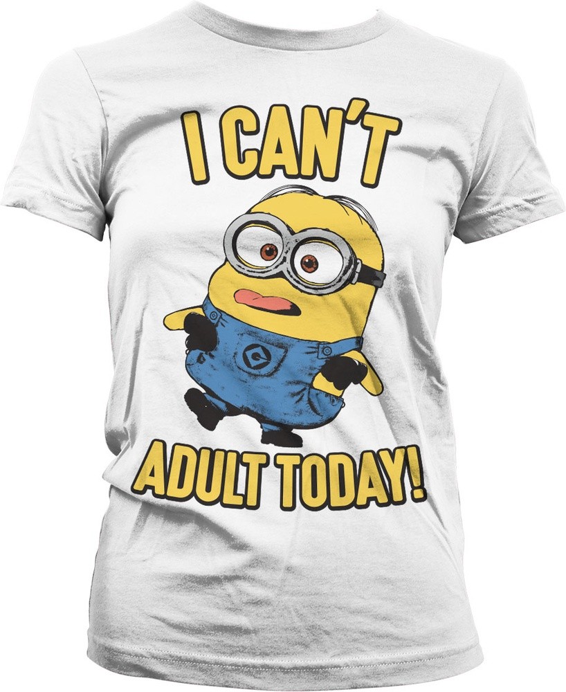 Minions I Can't Adult Today Girly Tee Damen T-Shirt Weiß - Damen