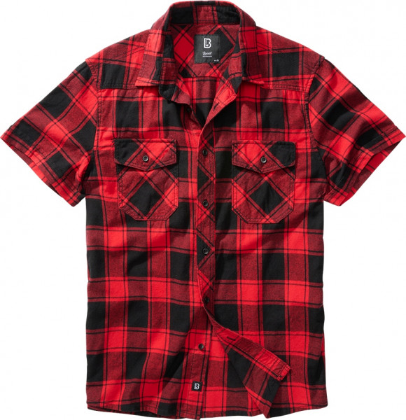 Brandit Men Hemd Checkshirt halfsleeve Red/Black