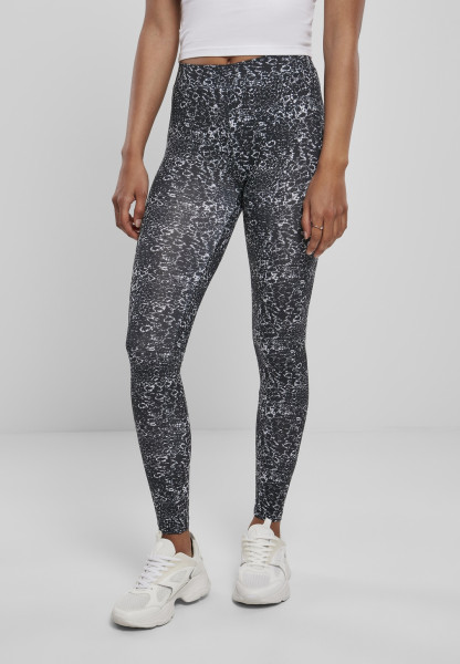 Urban Classics Women Leggings Ladies AOP Leggings Black/White