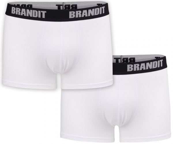 Brandit Boxershorts Logo 2er Pack in White+White