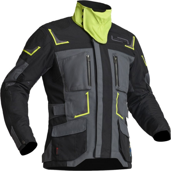 Lindstrands Motorrad Jacke Textile Jacket Myrvik Grey/Black/Yellow 720-22060194