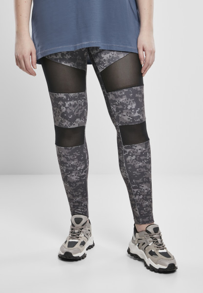 Urban Classics Damen Leggings Ladies Camo Tech Mesh Leggings Dark Digital Camouflage