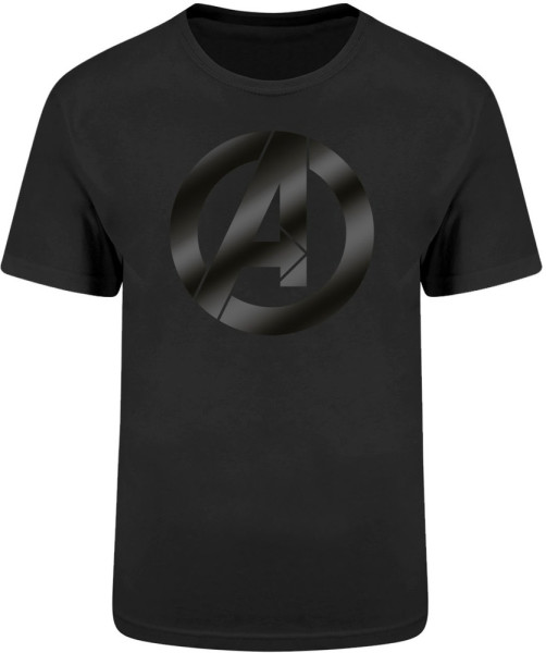 Marvel Comics Avengers - Black On Black Icon T-Shirt Black