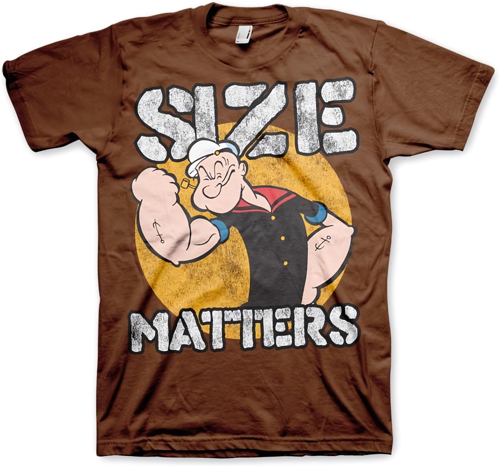 Popeye Size Matters T-Shirt Braun - Herren / Unisex