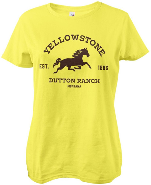 Yellowstone Dutton Ranch Montana Girly Tee Damen T-Shirt Yellow