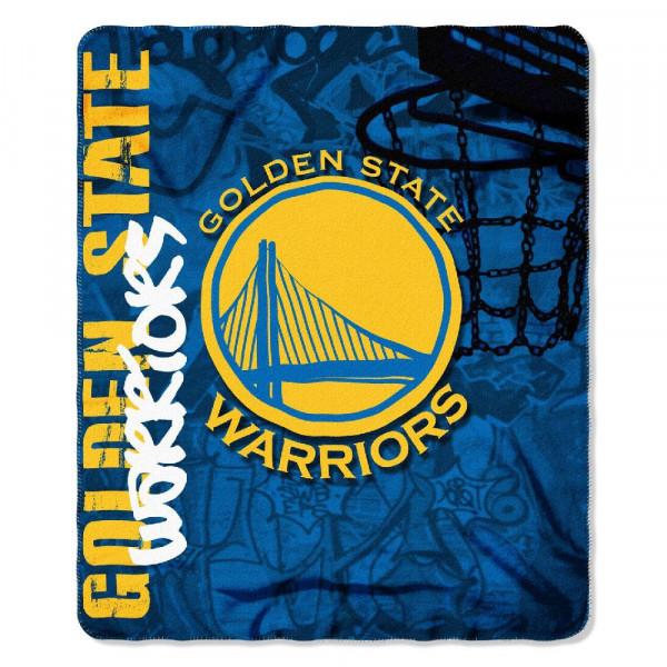 Golden State Warriors Fleece Decke Basketball Blau/Gelb