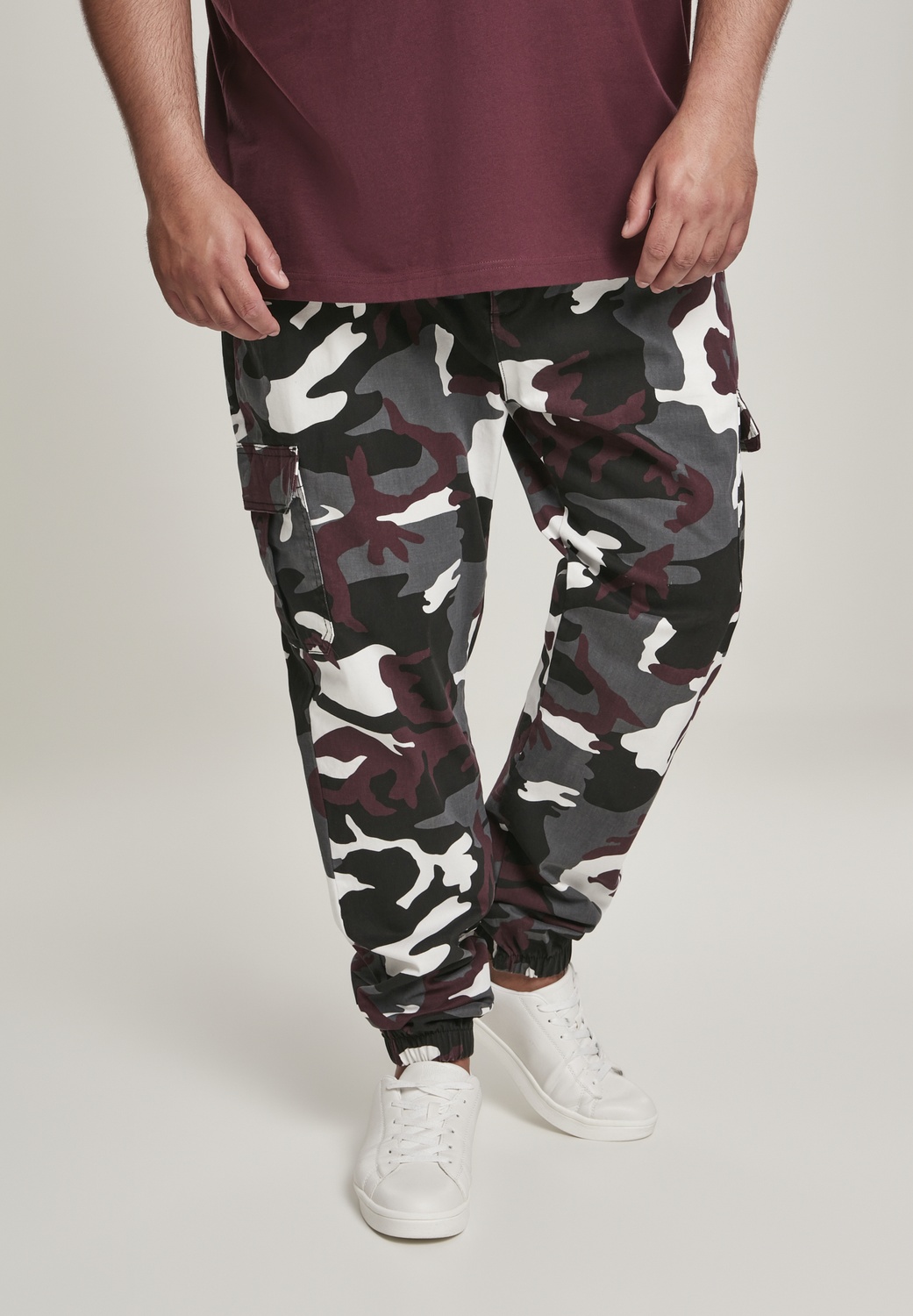 Urban Classics Hose Camo Cargo Jogging Pants 2.0 Wine Camouflage - Herren / Unisex