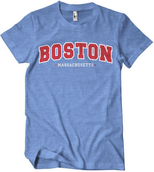 Boston Massachusetts T-Shirt Blue-Heather