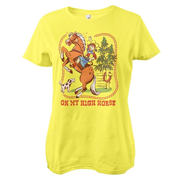 Steven Rhodes Damen T-Shirt On My High Horse Girly Tee DTR-5-SR168-DTF862