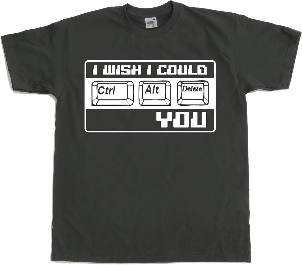Hybris I Wish I Could CTR-ALT-DEL You! Dark-Grau - Herren / Unisex