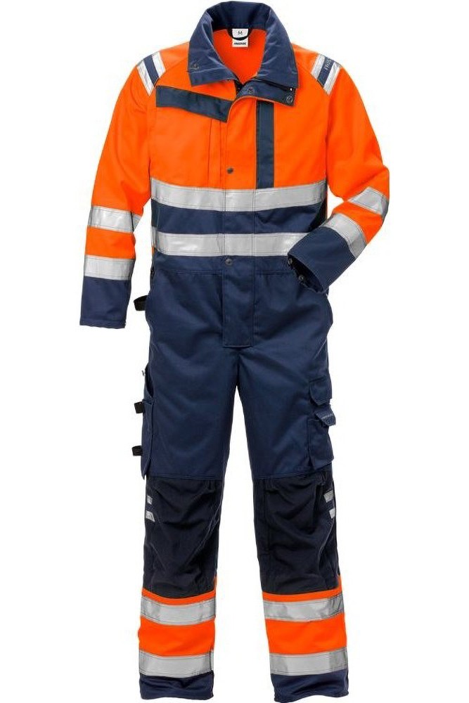 Fristads High Vis Overall Kl. 3 8026 PLU Warnschutz-Orange/Marine - Herren / Unisex