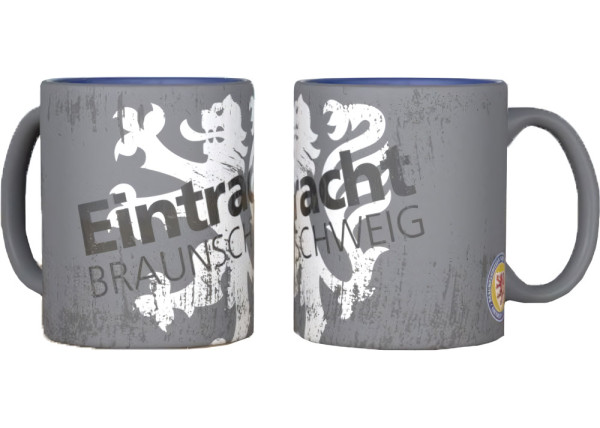 Eintracht Braunschweig Tasse Eintracht Löwe Fußball Grau