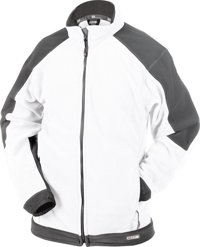 Dassy Zweifarbige Fleecejacke Kazan PES16 Weiß/Zementgrau - Herren / Unisex