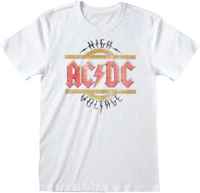 AC DC Vintage High Voltage T Shirt White