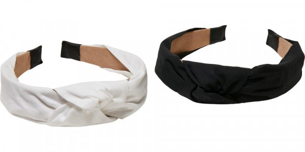Urban Classics Light Headband With Knot 2-Pack Black/White