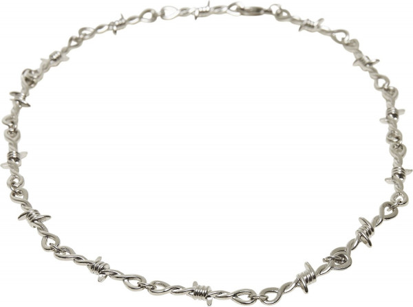 Urban Classics Barbed Wire Necklace Silver